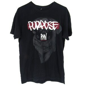 Flag Nor Fail Graphic T-Shirt Mens Medium Black Purpose Run Everything EWP